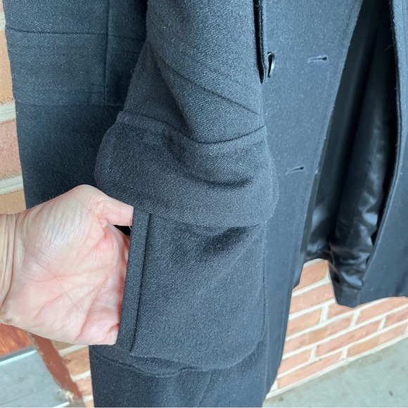Black double breasted wool blend pea coat size 14. Laundry by design - Picture 4 of 14